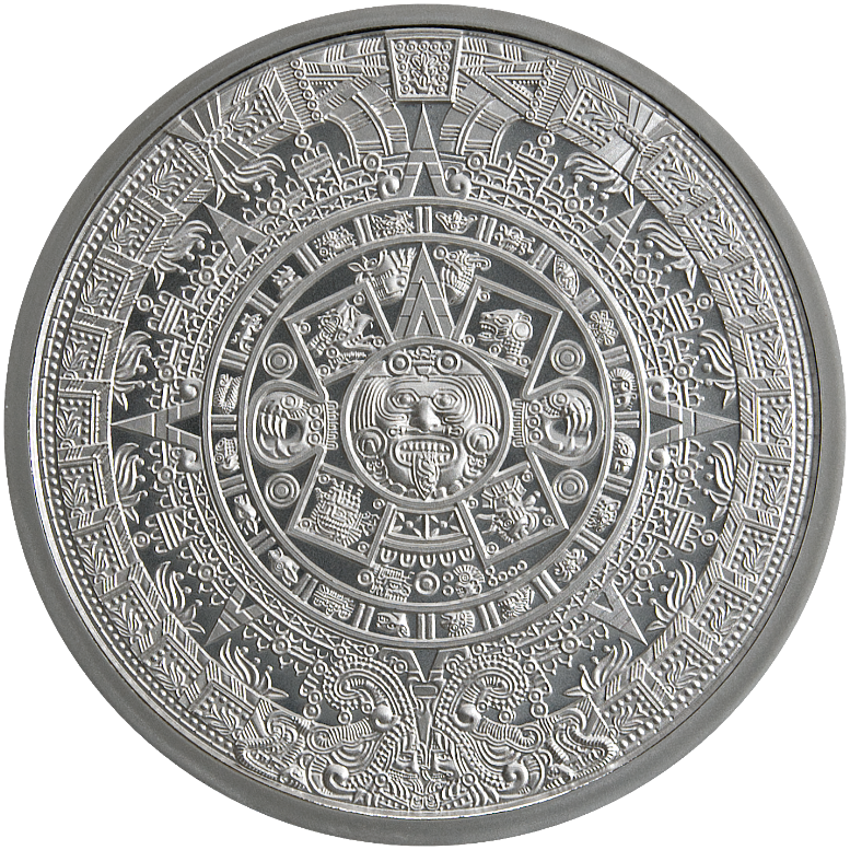 2 OZ 999 SILVER ROUND AZTEC CALENDAR