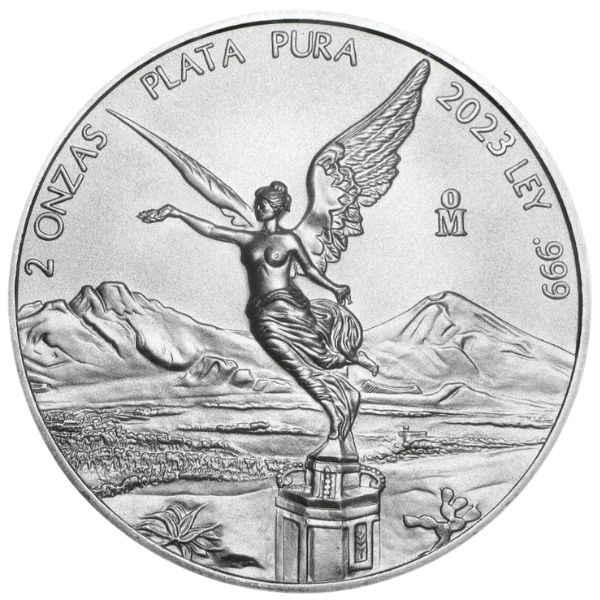 2023 2 oz Mexican 999 Silver Libertad Coin (BU)