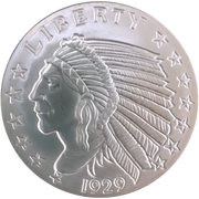 2 OZ 999 SILVER ROUND INCUSE INDIAN DESIGN GOLDEN STATE MINT