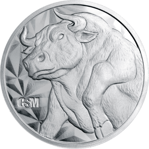 2 OZ SILVER ROUND BULL AND BEAR GOLDEN STATE MINT