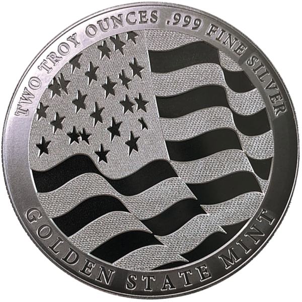2 OZ 999 SILVER ROUND EAGLE GOLDEN STATE MINT