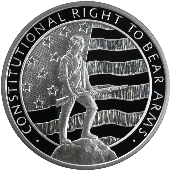 2 OZ 999 SILVER ROUND SECOND AMENDMENT GOLDEN STATE MINT