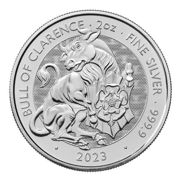 2023 2 OZ 999 SILVER TUDOR BEASTS BULL OF CLARENCE COIN ROYAL MINT