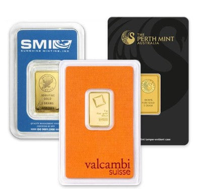 5 Gram 999+ Gold Bar Various Mints Secondary