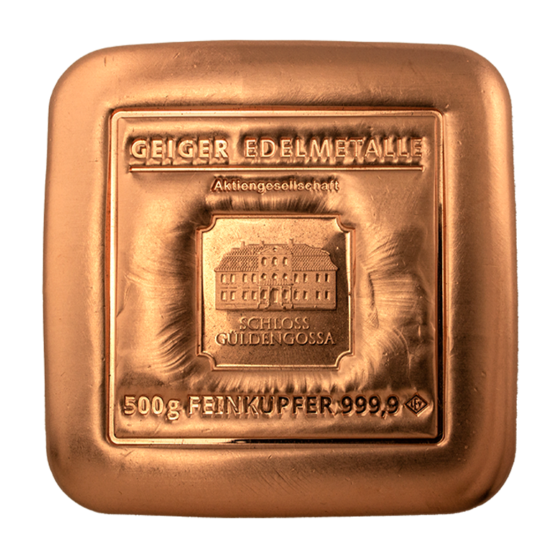 Geiger Edelmetalle 500g Copper Poured Bar