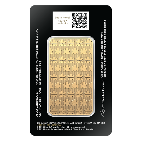 50 GRAM GOLD BAR RCM