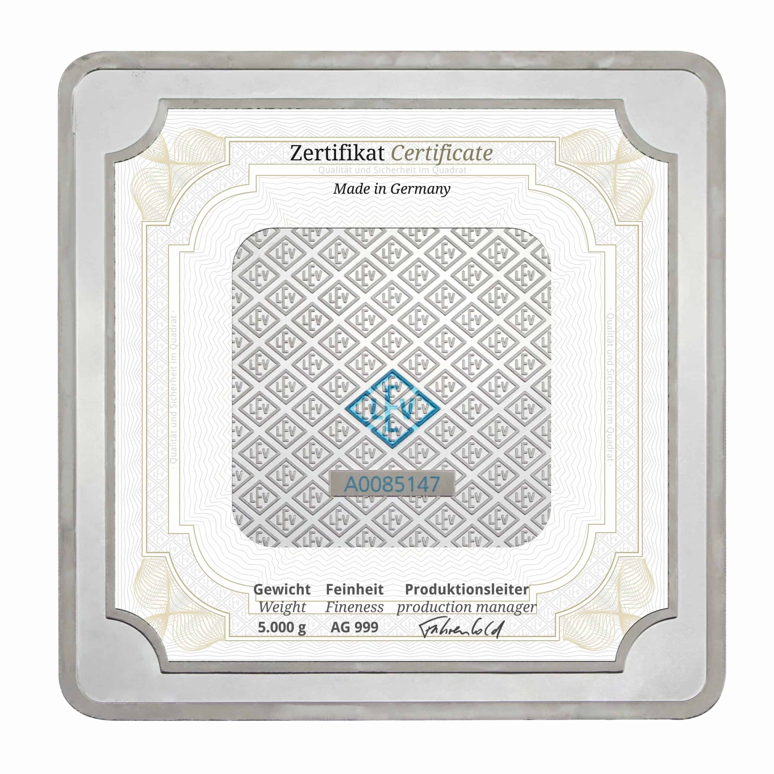 Geiger Edelmetalle AG 5 kg Silver Bar