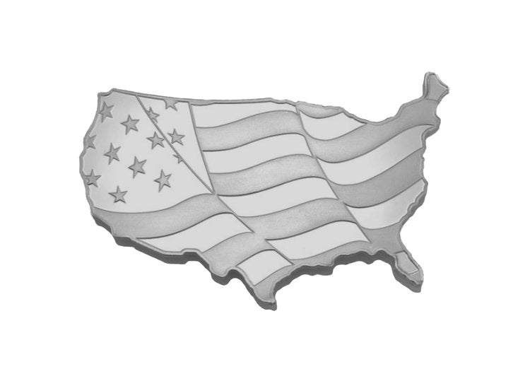 5 oz Elemetal Wavy American Flag 999 Silver Bar