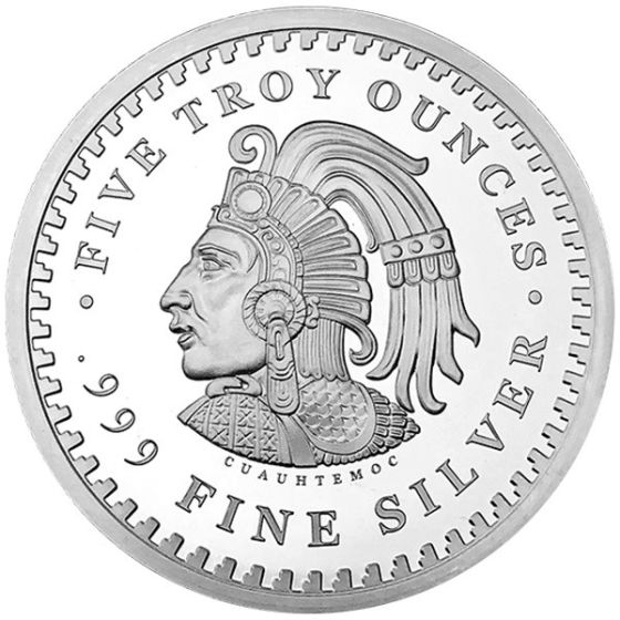 5 oz Aztec Calendar 999+ Pure Silver Round