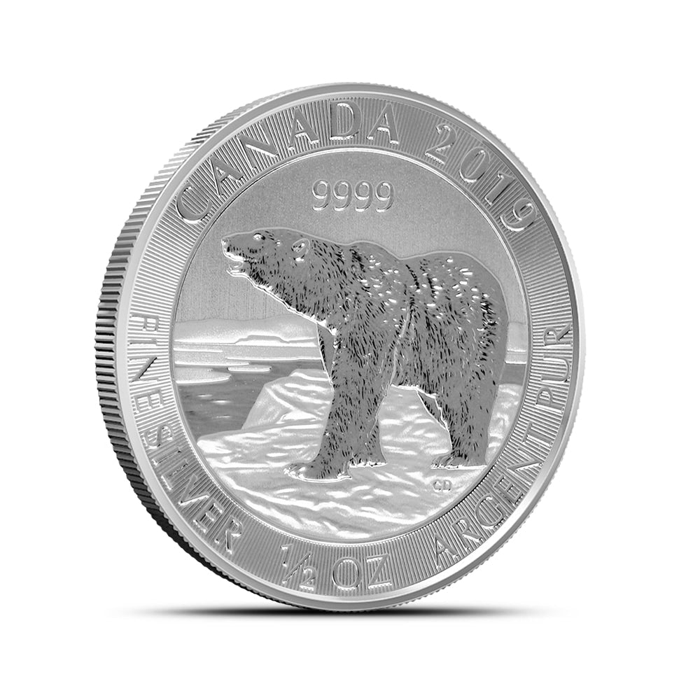 2019 1/2 oz Canadian Polar Bear 9999 Silver Coin
