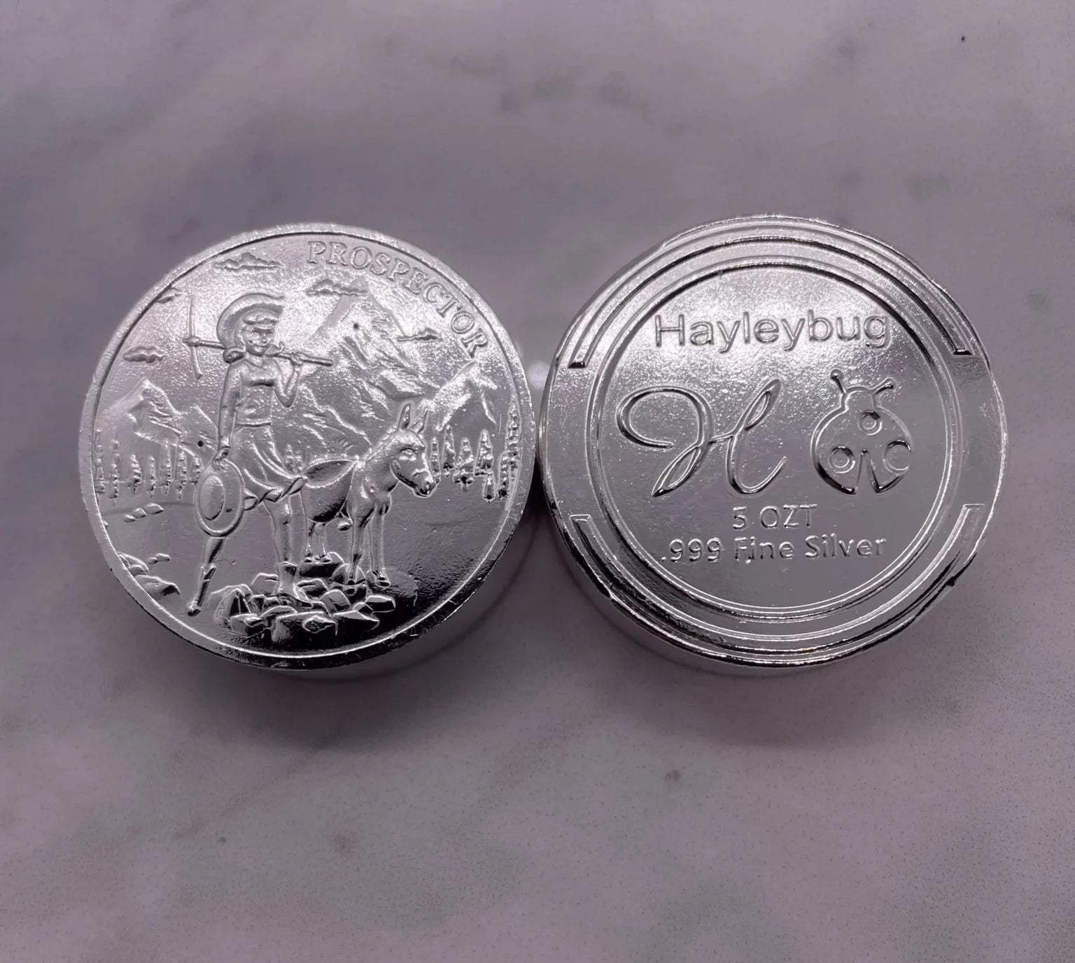 5 oz 999 Pure Silver Female Prospector Round By HayleyBug Mint Limited Edition