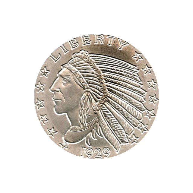 5 OZ 999 SILVER ROUND INCUSE INDIAN DESIGN GOLDEN STATE MINT