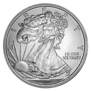 5 OZ SILVER ROUND WALKING LIBERTY DESIGN GOLDEN STATE MINT