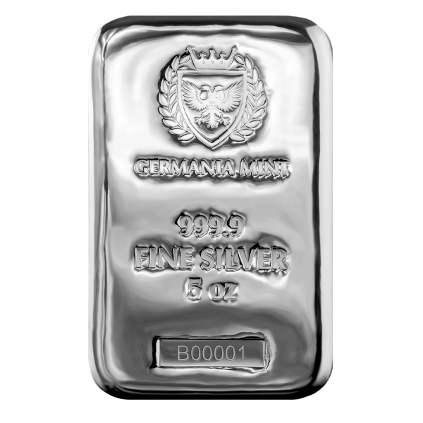 5 OZ 999 SILVER BAR GERMANIA MINT