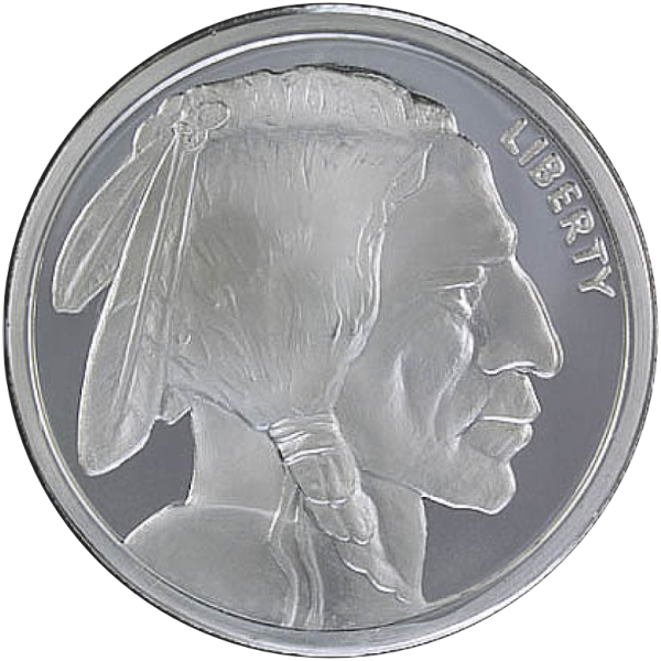 5 OZ SILVER ROUND BUFFALO DESIGN GOLDEN STATE MINT