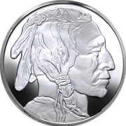 5 OZ 999 SILVER BUFFALO ROUND DESIGN HIGHLAND MINT