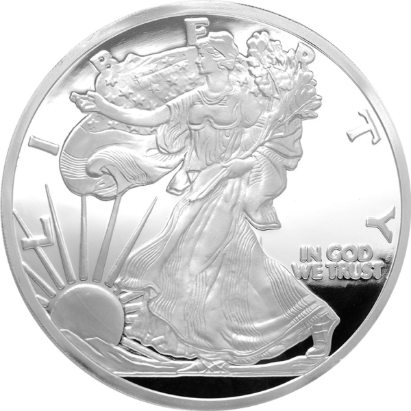 5 OZ 999 SILVER EAGLE ROUND HIGHLAND MINT