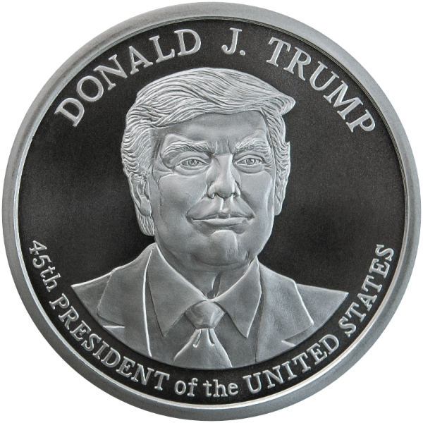 5 OZ 999 SILVER ROUND DONALD J TRUMP