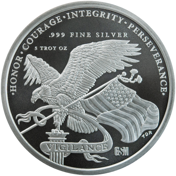 5 OZ 999 SILVER ROUND DONALD J TRUMP