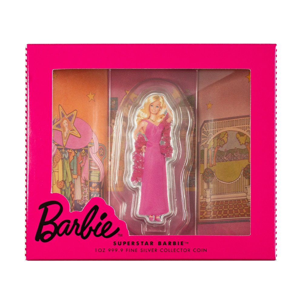Pamp Superstar Barbie™ 1oz 9999 Silver Coin