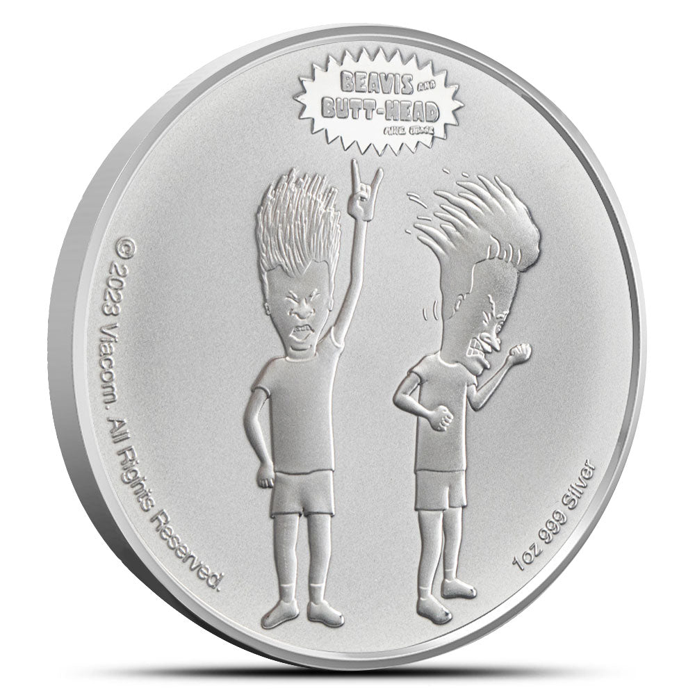 2023 1oz Niue Beavis and Butthead 999 Silver BU Coin
