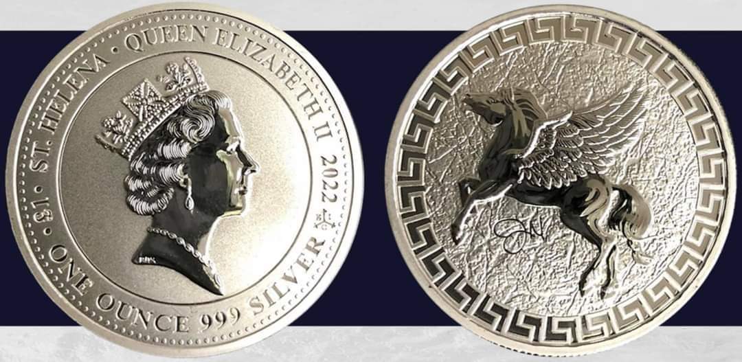 2022 St Helena 1 oz 999 Silver Pegasus Legal Tender Coin