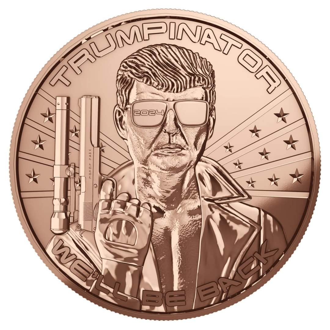1 oz AVDP 999 Pure Copper Trumpinator We'll Be Back Round