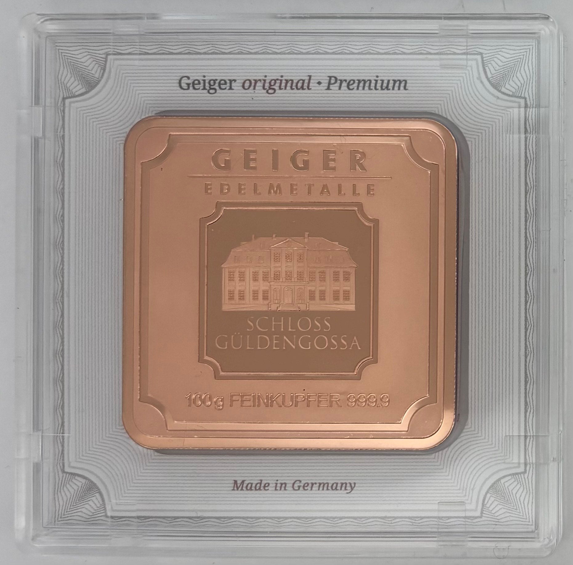 Geiger Edelmetalle 100 g Copper Bar in Assay