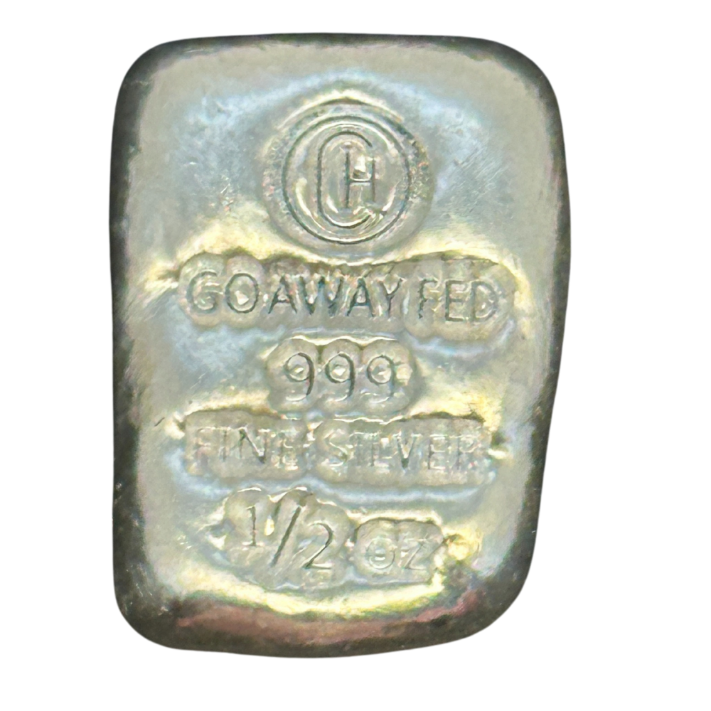 1/2 oz 999 Silver "Go Away FED" Bar