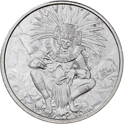 1 oz Aztec God of Death 999+ Pure Silver Round