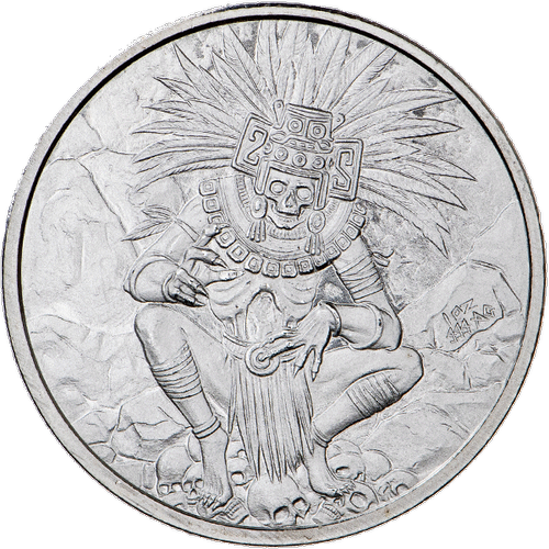 1 oz Aztec God of Death 999+ Pure Silver Round