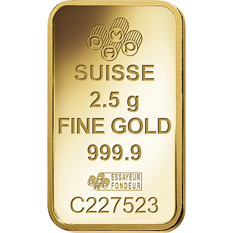 Pamp Fortuna 2.5 g Gold Bar in Assay