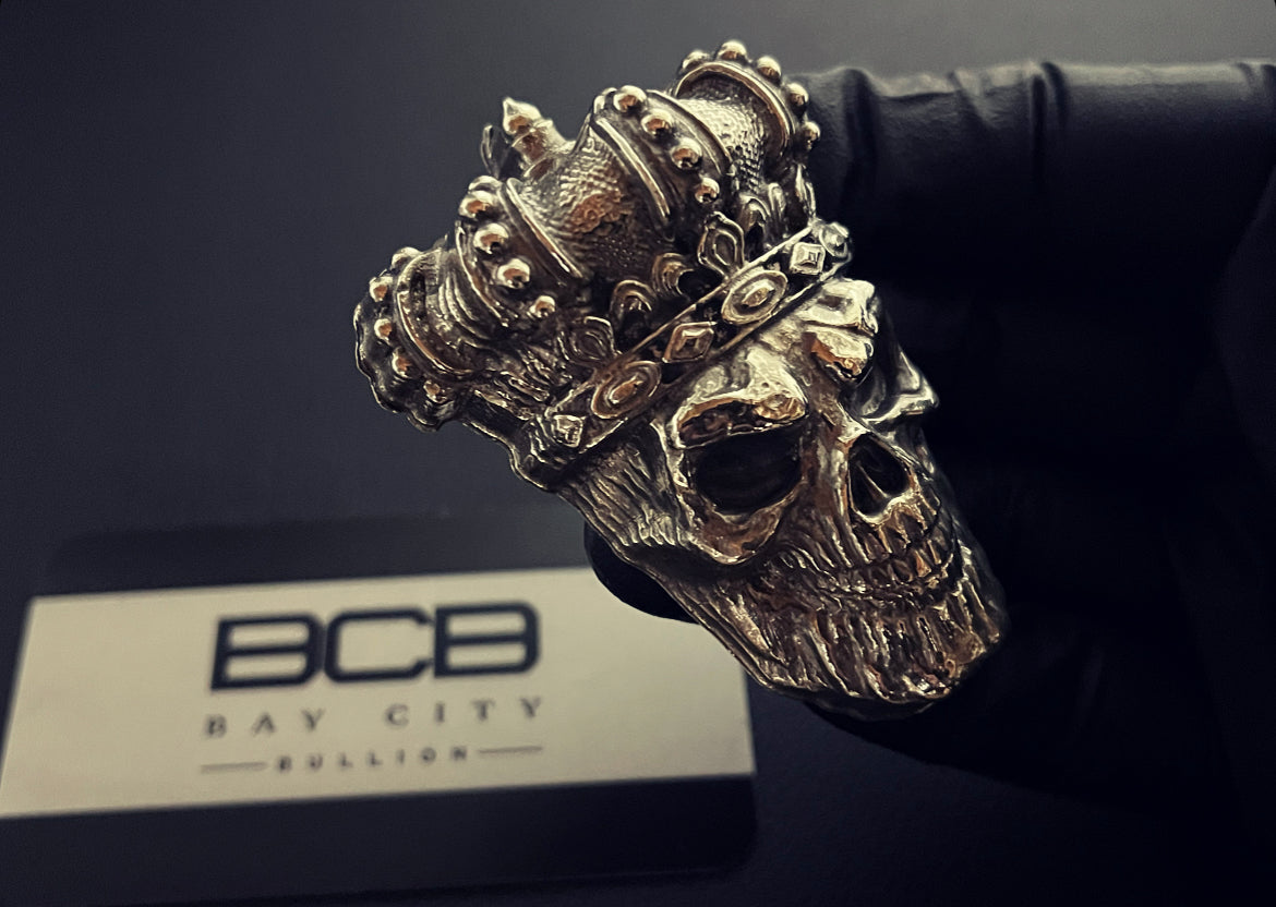 Bay City Bullion 8.3 oz Sand Cast Silver King 999 Silver Art Bar