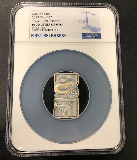 2023 Niue Pamp Nature's Grip Sunbeam Snake 1 oz .999 Silver Coin Bar NGC PF70
