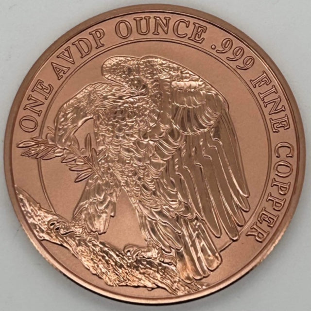 Reverse Proof Walking Liberty 1 AVDP Ounce 999 Copper Round