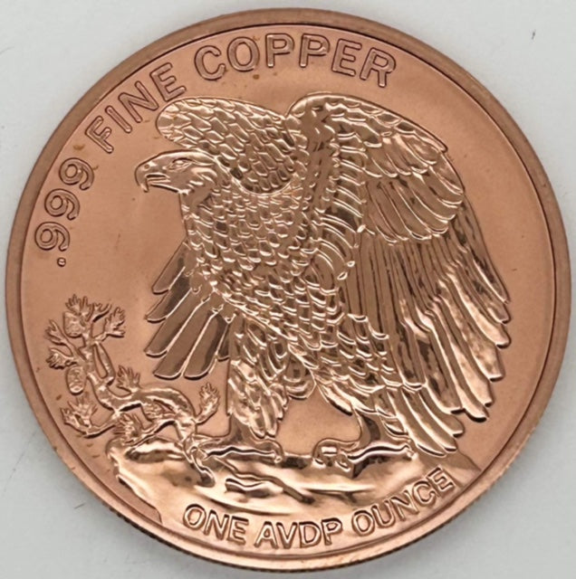 Reverse Proof Dont Tread On Me 1 AVDP Ounce 999 Copper Round