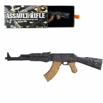 2024 Chad 2 oz 999 Silver Assault Rifle Black &amp; Gold Shaped Coin