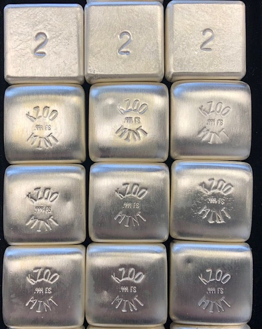 2 oz Kzoo Bullion Lion Cast Silver Bar 999