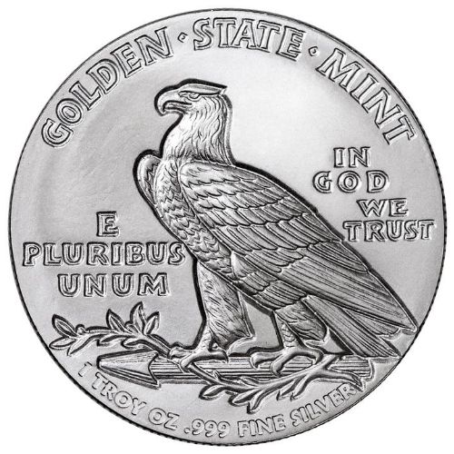 1 oz 999 Pure Silver Incuse Indian Round