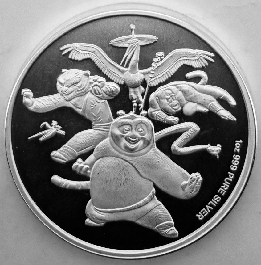 2023 1 Oz Samoa Kung Fu Panda 15 Years of Awesomeness 999 Silver BU Coin