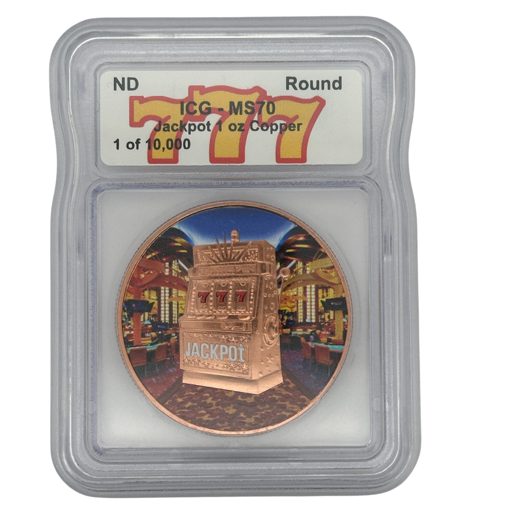 MS70 1 oz Jackpot Colorized Copper Round