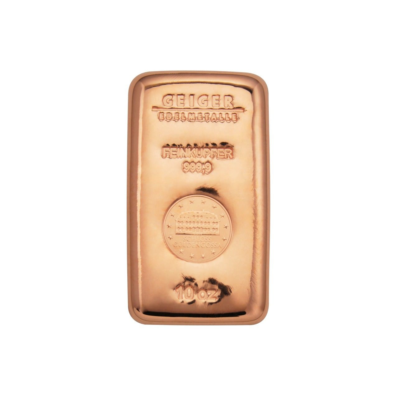 Geiger Edelmetale AG 10oz Copper Poured Bar