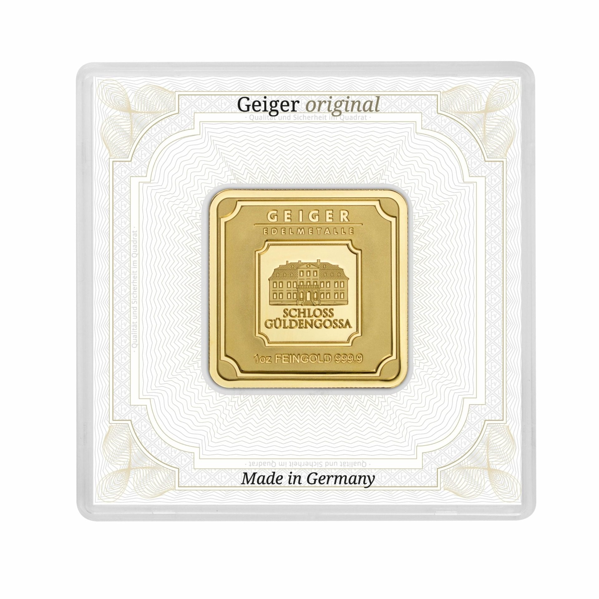 Geiger Edelmetalle AG 1oz Gold Bar in Assay