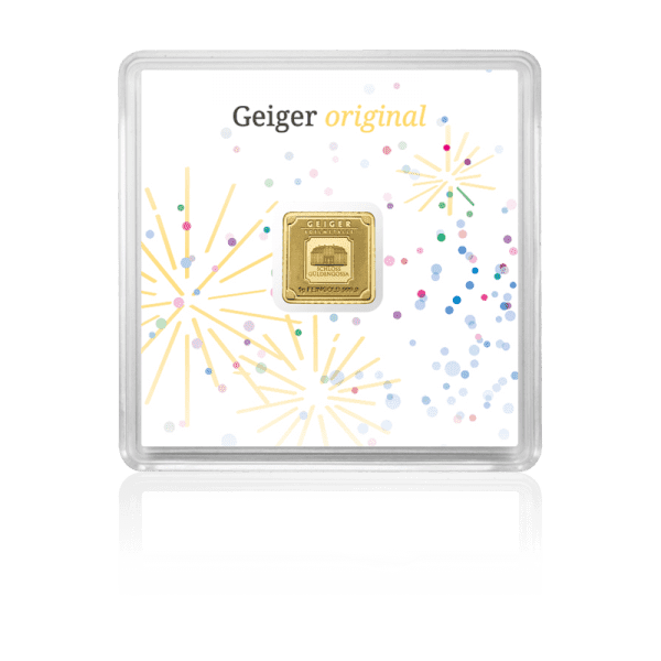 Geiger Edelmetalle AG 1g Gold Bar in Fireworks Assay