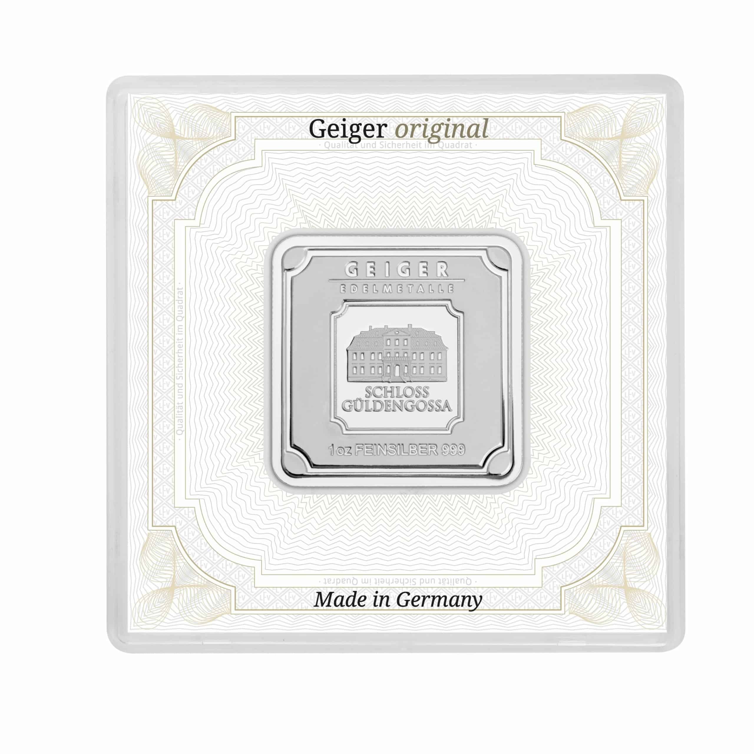 Geiger Edelmetalle AG 1 oz Silver Bar in Assay