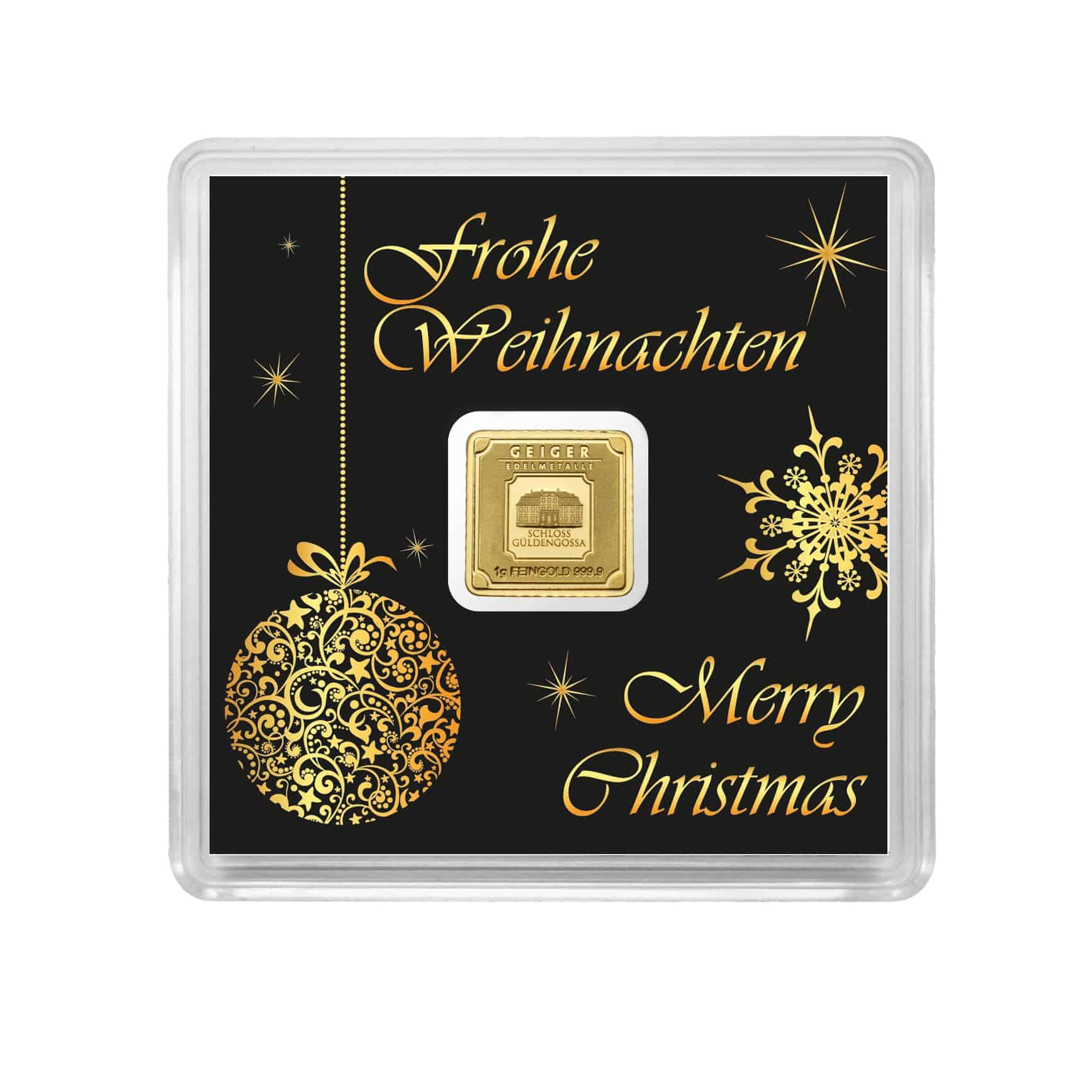 Geiger Edelmetalle AG 1 g Gold Bar in Christmas Assay