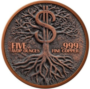 5 oz Money Tree Colorized Copper Round in Capsule