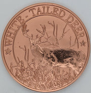 Reverse Proof White Tailed Deer 1 AVDP Ounce 999 Copper Round