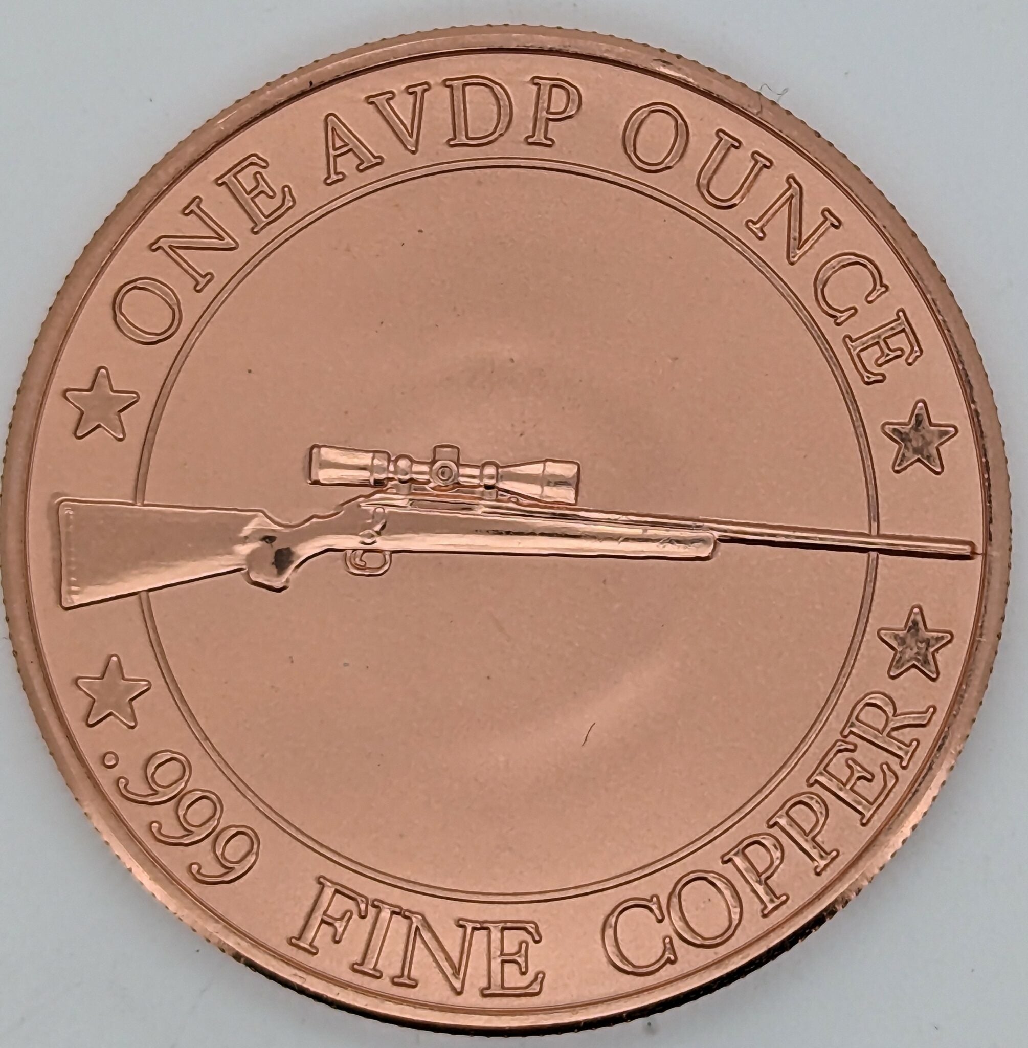 Reverse Proof White Tailed Deer 1 AVDP Ounce 999 Copper Round