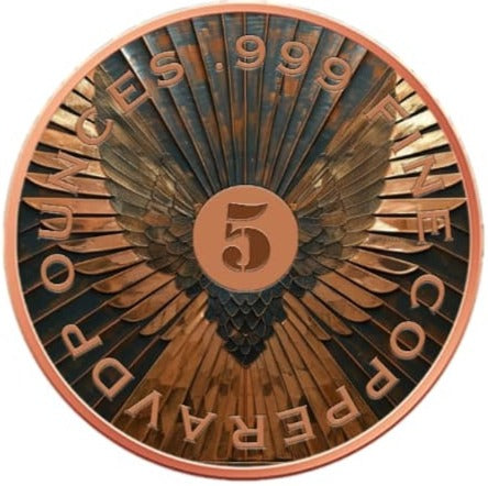 5 oz Phoenix Rising Colorized Copper Round in Capsule